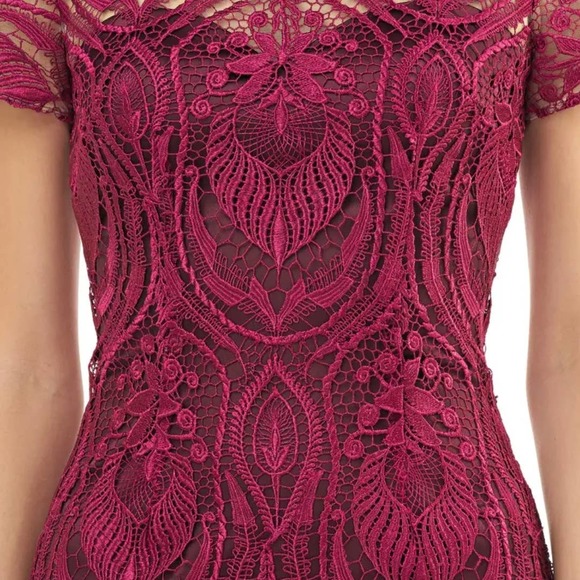 JS Collections Embroidered Lace Midi Dress - Picture 4 of 13